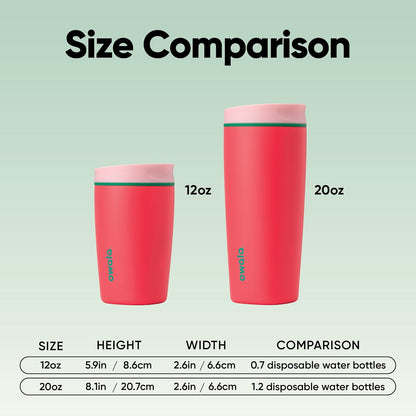 Owala SmoothSip 20 oz Insulated Stainless Steel Coffee Tumbler - Reusable Hot & Iced Coffee Mug | Pink/Red