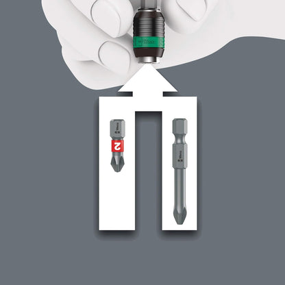 WERA - 1/4" Ratchet Bit-Holding Screwdriver | 123.5 mm Length for Precision Fastening