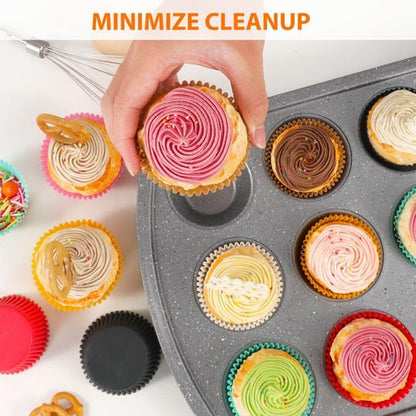 Caperci Cupcake Liners - Greaseproof Baking Cups for Weddings & Parties | 200 Count Natural