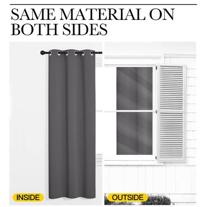 NICETOWN Blackout Curtains Panels for Bedroom - 3 Pass Microfiber Noise Reducing Thermal Insulated Solid Ring Top Blackout Window Drapes (2 Panels, 55 x 78 Inch, Gray)