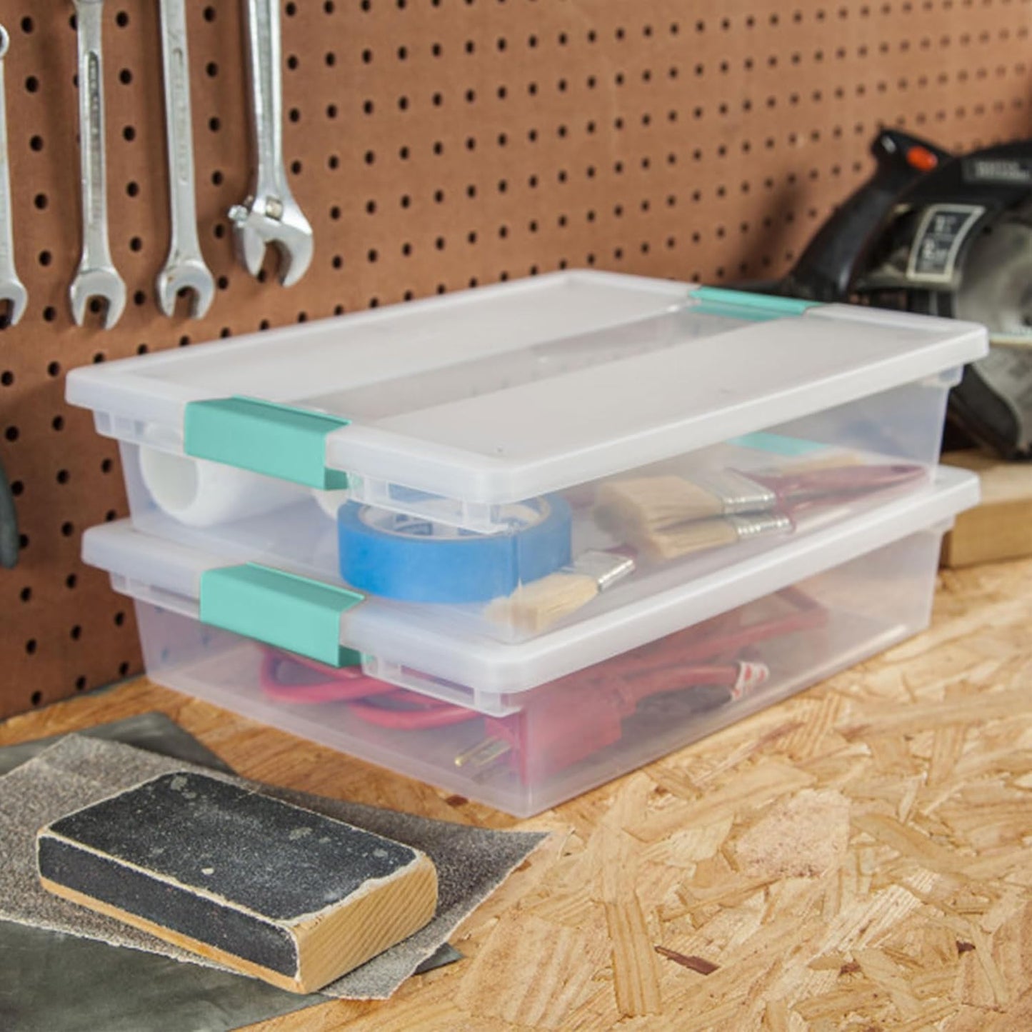 Sterilite 18-Pack Clip Box - Clear Storage Solution for Crafts, Supplies & Office Items