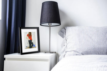 RPJC 11x14 inch Picture Frame Made of Solid Wood and High Definition Glass Display Pictures 8x10 with Mat or 11x14 Without Mat for Table Top Display and Wall Mounting Photo Frame with Stand Black