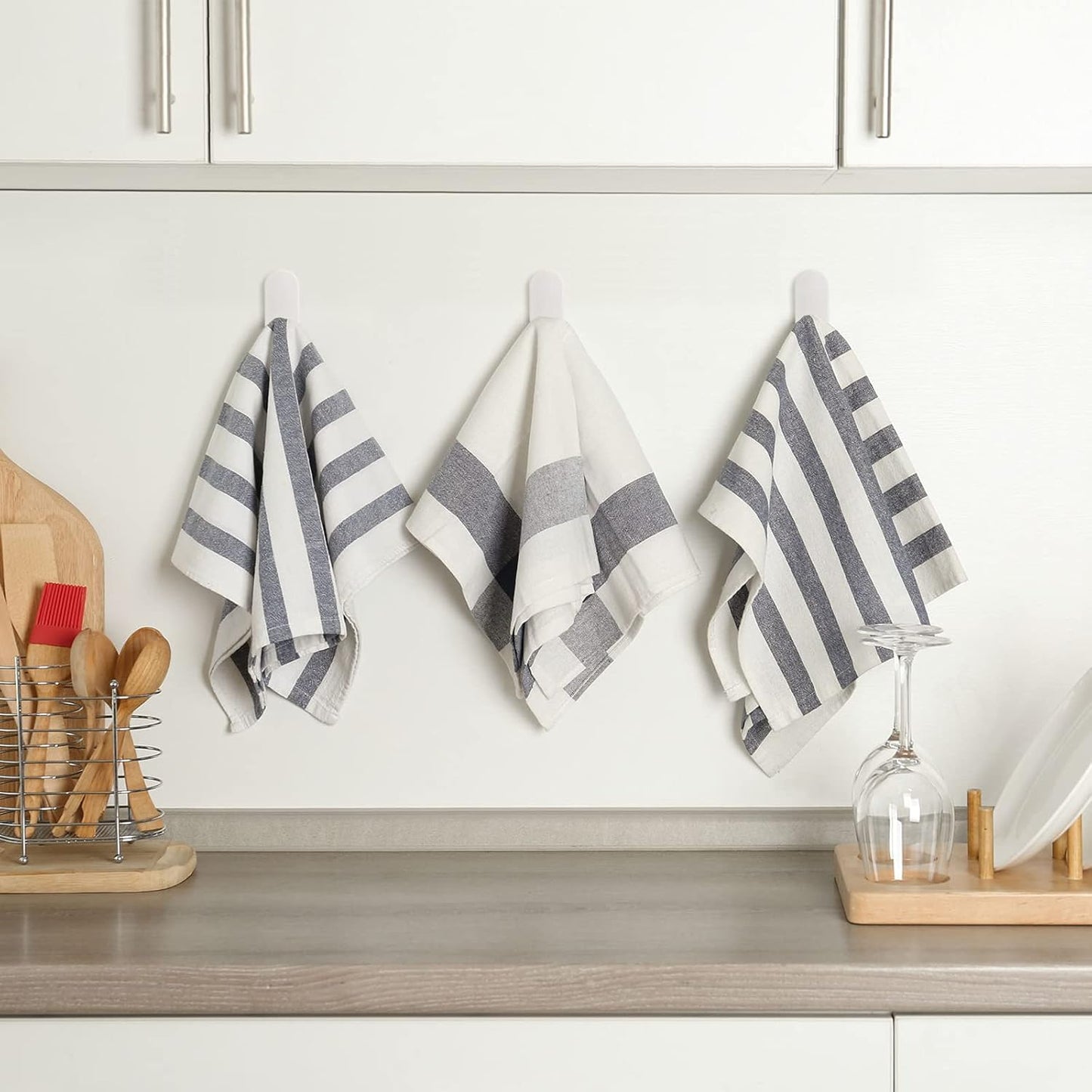 Yulejo Wall Hangers - Durable White Adhesive Hooks for Towels, Jackets & Kitchenware (20 Pack)