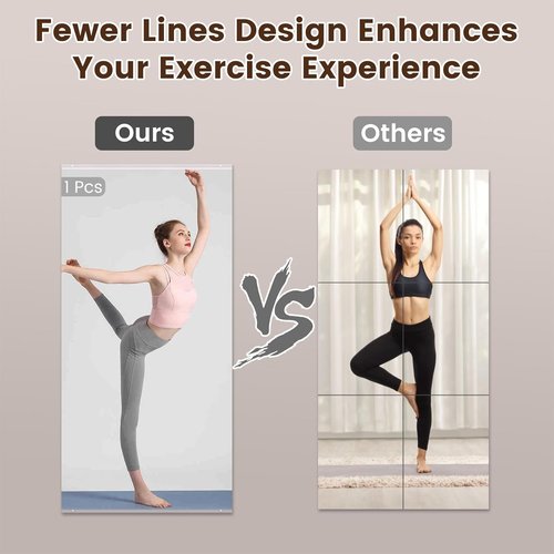 LOAAO Home Gym Mirror - Frameless 48"x24" Tempered Glass Workout Mirrors | Ideal for Home Gym & Dance Studio
