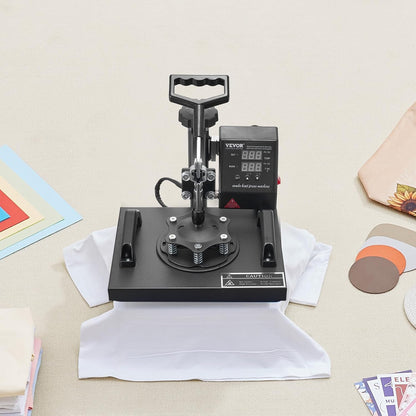 VEVOR Heat Press - 12x10in Clamshell Sublimation Machine with Fast Heat-Up & Digital Temp Control | Ideal for T-Shirts, Bags, & More