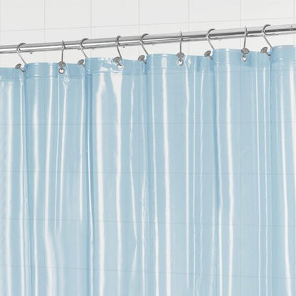 Barossa Design Clear Blue Long Shower Curtain Liner 78" Height - 3 Magnets & Waterproof Lightweight PEVA Shower Liner for Bath Tub, PVC Free, Metal Grommets, Clear Blue, 72x78