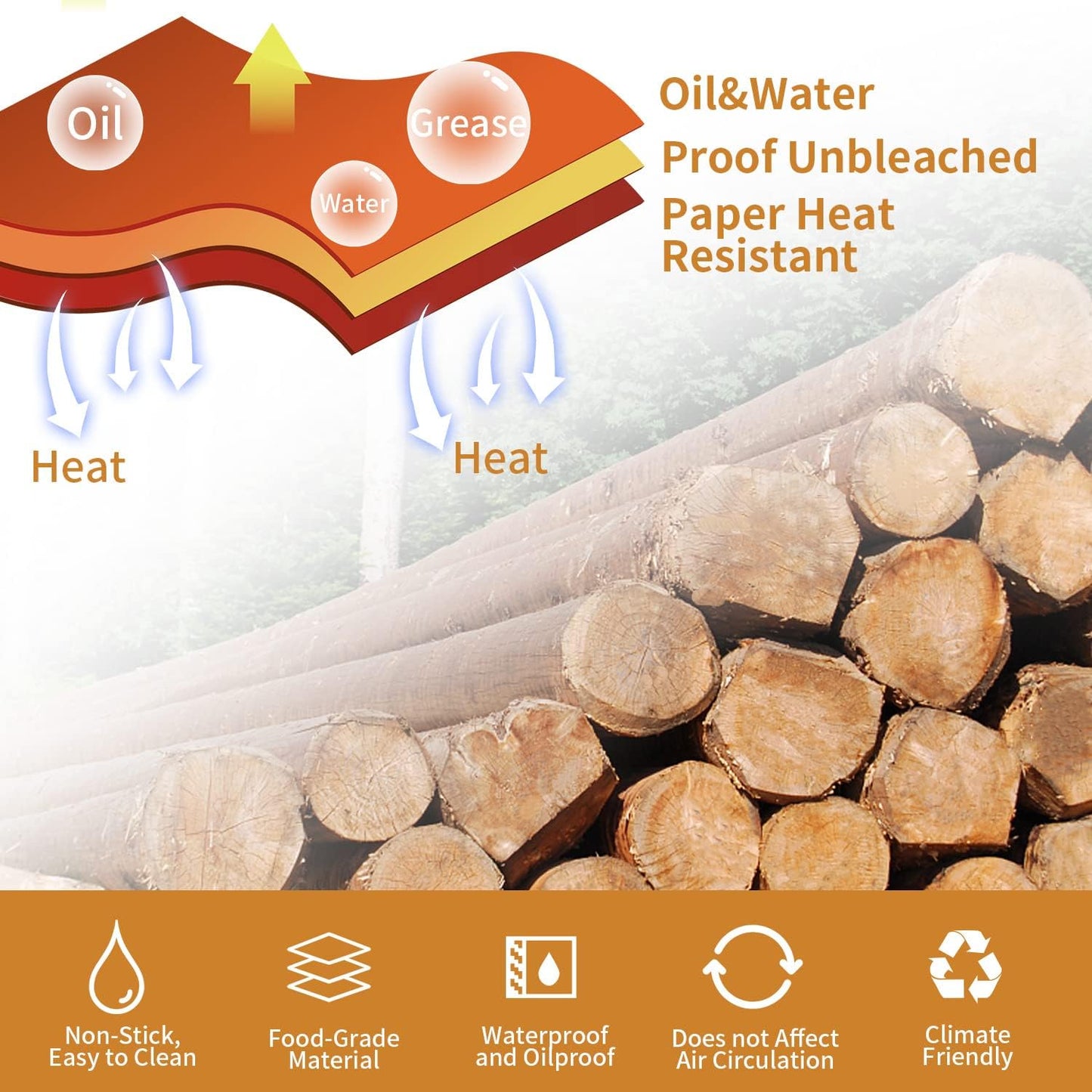 Ninja | Air Fryer Liners - 120 Pcs Disposable Parchment Paper for Ninja Foodi Smart XL & FG551
