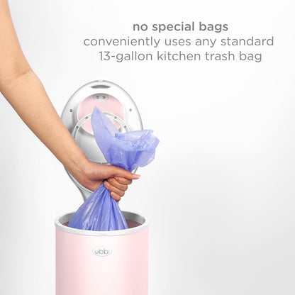 Ubbi Steel Diaper Pail - Odor Locking Design, No Special Bags Needed | Award-Winning, Blush Pink