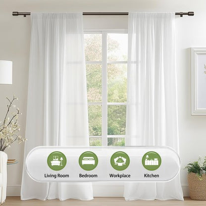5/8” Diameter Curtain Rods 30-45 Inch, for 30-39 Inch Windows, Adjustable Splicing Bronze Curtain Rods for Windows with Brackets, Window Rod Long Small Curtains Rod
