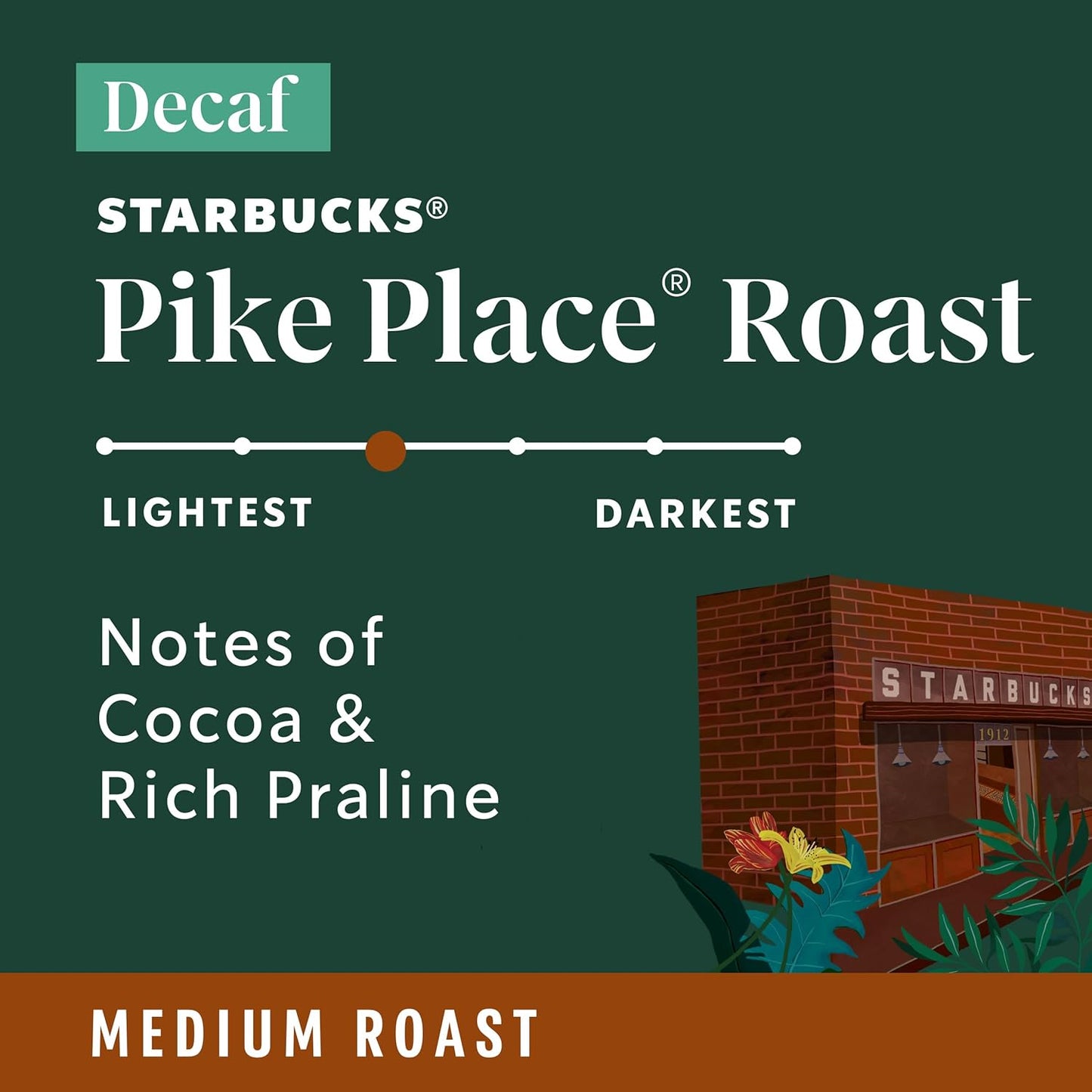 Starbucks Ground Coffee - Decaf Pike Place Roast, Medium Roast, 100% Arabica | 3 Bags (12 oz Each)