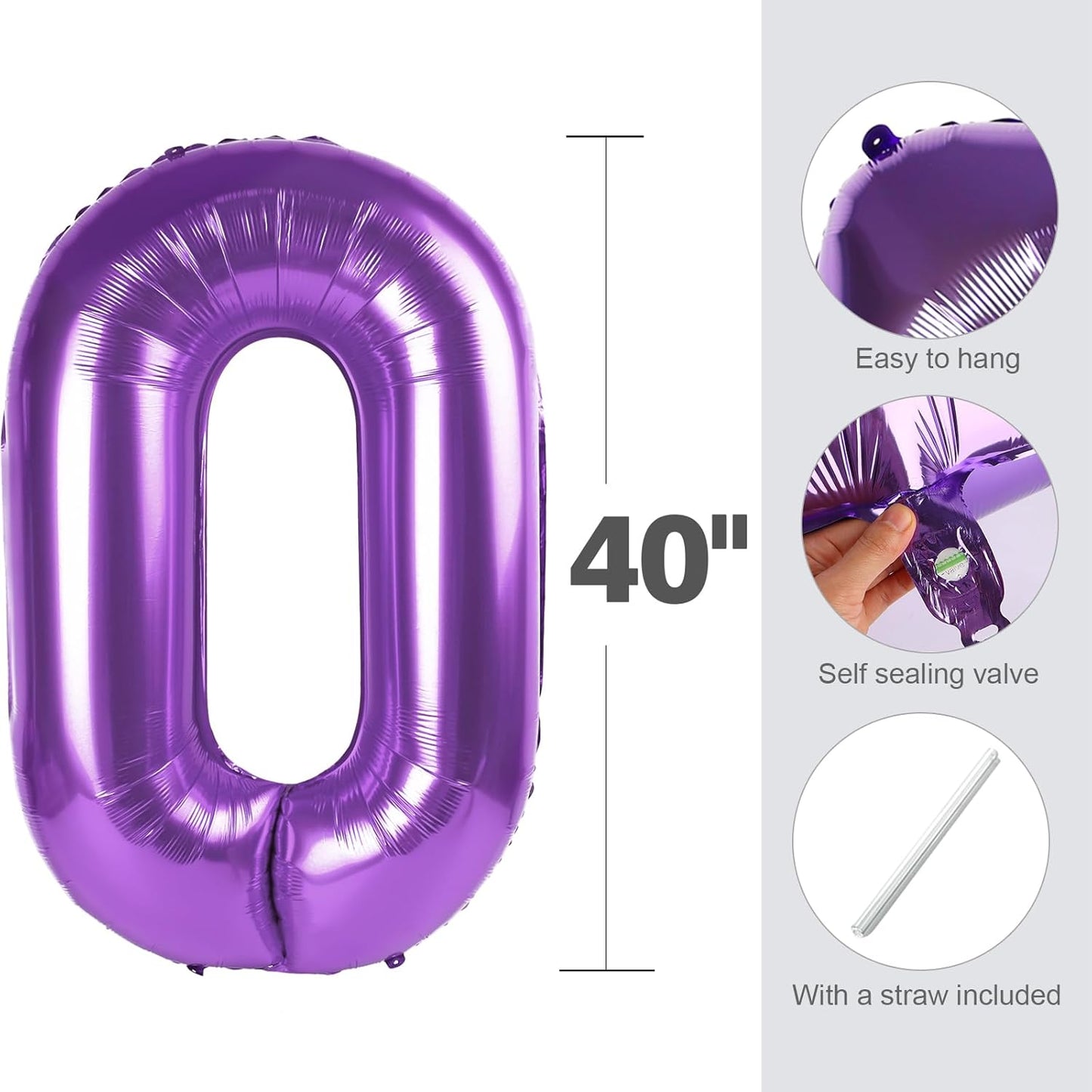 Number 18 Balloons - 40 Inch Purple Birthday Decorations for Celebrations | Perfect for Weddings, Graduations & Anniversaries