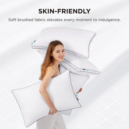 Bedsure Queen Pillows - Fluffy Hotel Quality Pillows with Gusseted Support | Diamond Quilted Design