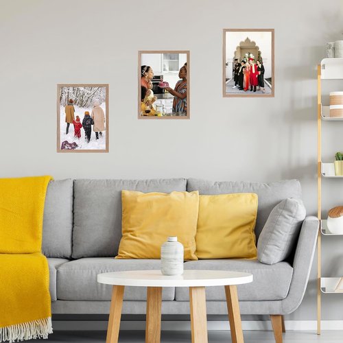 JCJMY 10x16 Rustic Brown Picture Frame - Durable Wall Mount for Horizontal or Vertical Display