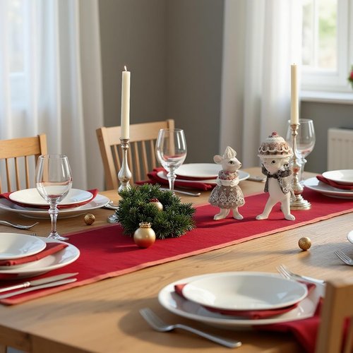 Braxio Gingerbread Mouse Figurine Set - Festive Christmas Decor for Tabletop & Tree | Set of 2
