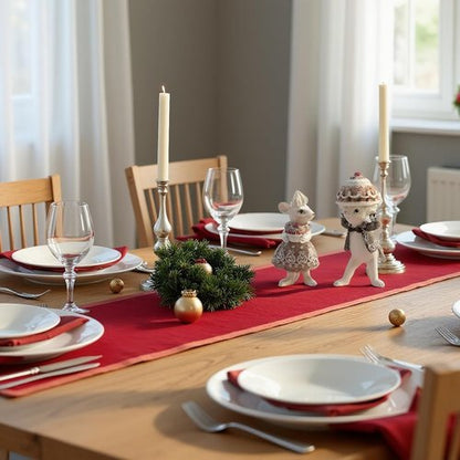 Braxio Gingerbread Mouse Figurine Set - Festive Christmas Decor for Tabletop & Tree | Set of 2