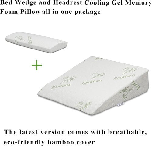 InteVision Extra Large Bed Wedge Pillow - 33" x 30.5" x 7.5" | Memory Foam for Acid Reflux & Snoring Relief