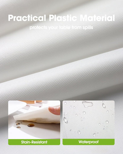 Pureegg Disposable Plastic Table Cloths - 84'' Round, Leakproof & Sturdy for Parties, Picnics, Weddings | 10 Pack, White