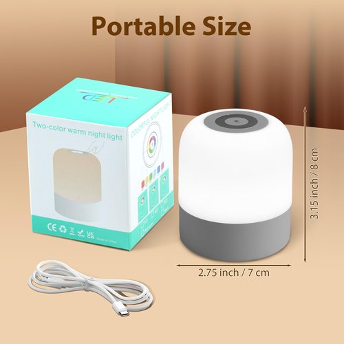 FNMYCO Portable Baby Night Light,3 Colours Egg Light for Nursery,Rechargeable Night Light for Kids,Small Cordless Table&Bedside Lamp,Eye Caring Dimmable LED Touch Lamp for Toddler,Girl,Boy,Nursing