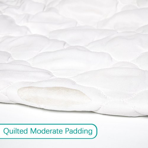 Crib Mattress Protector Sheets Fitted Waterproof Crib Mattress Pad Cover, Noiseless & Machine Wash 100% Absorbent Crib/Toddler Mattress Protector Sheet Quilted, White, 52" x 28"