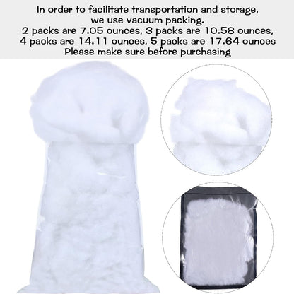 Shappy Christmas Fake Snow Decoration - 14.11 Ounce Soft White Cloud Fiber for Indoor Winter Decor