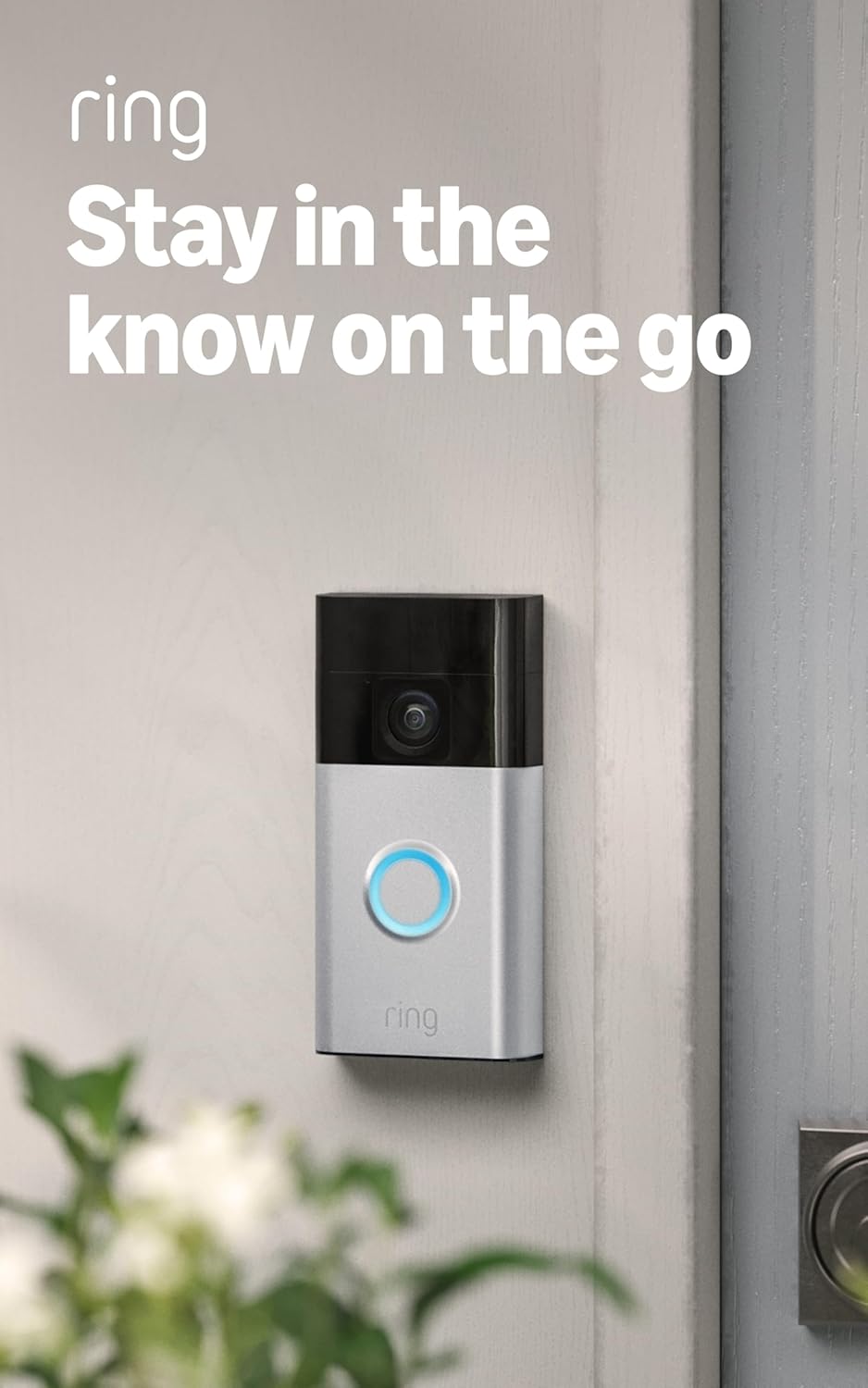Ring - Battery Doorbell | Home Security with Live View, Two-Way Talk & Motion Alerts - Satin Nickel