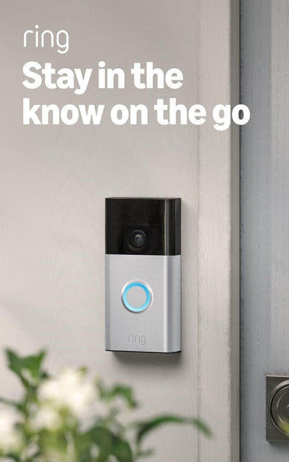 Ring - Battery Doorbell | Home Security with Live View, Two-Way Talk & Motion Alerts - Satin Nickel