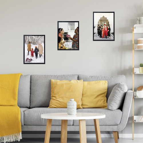 JCJMY 12x14 Picture Frame Black for Wall Hanging, Wall Mounting Horizontally or Vertically, 12 x 14 Wall Gallery Poster Photo Frames with Shatter Resistant Plexiglass, Black