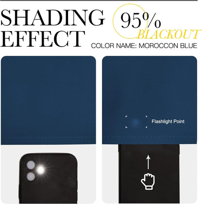 NICETOWN Blackout Curtain Panels - Thermal Insulated Draperies | 1 Pair, 34x63 Inches, Moroccan Blue