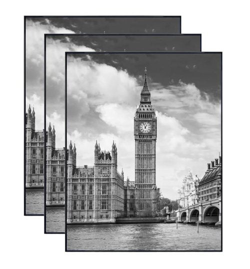 GOmaize Front Loading Black Picture Frame 11x14 Set of 3 Wall and Table Mounting
