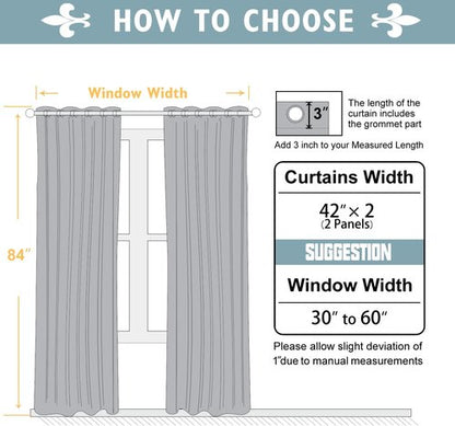 ChrisDowa Blackout Curtains - Thermal Insulated Room Darkening Panels, 84 Inch Long, Biscotti Beige (Set of 2)