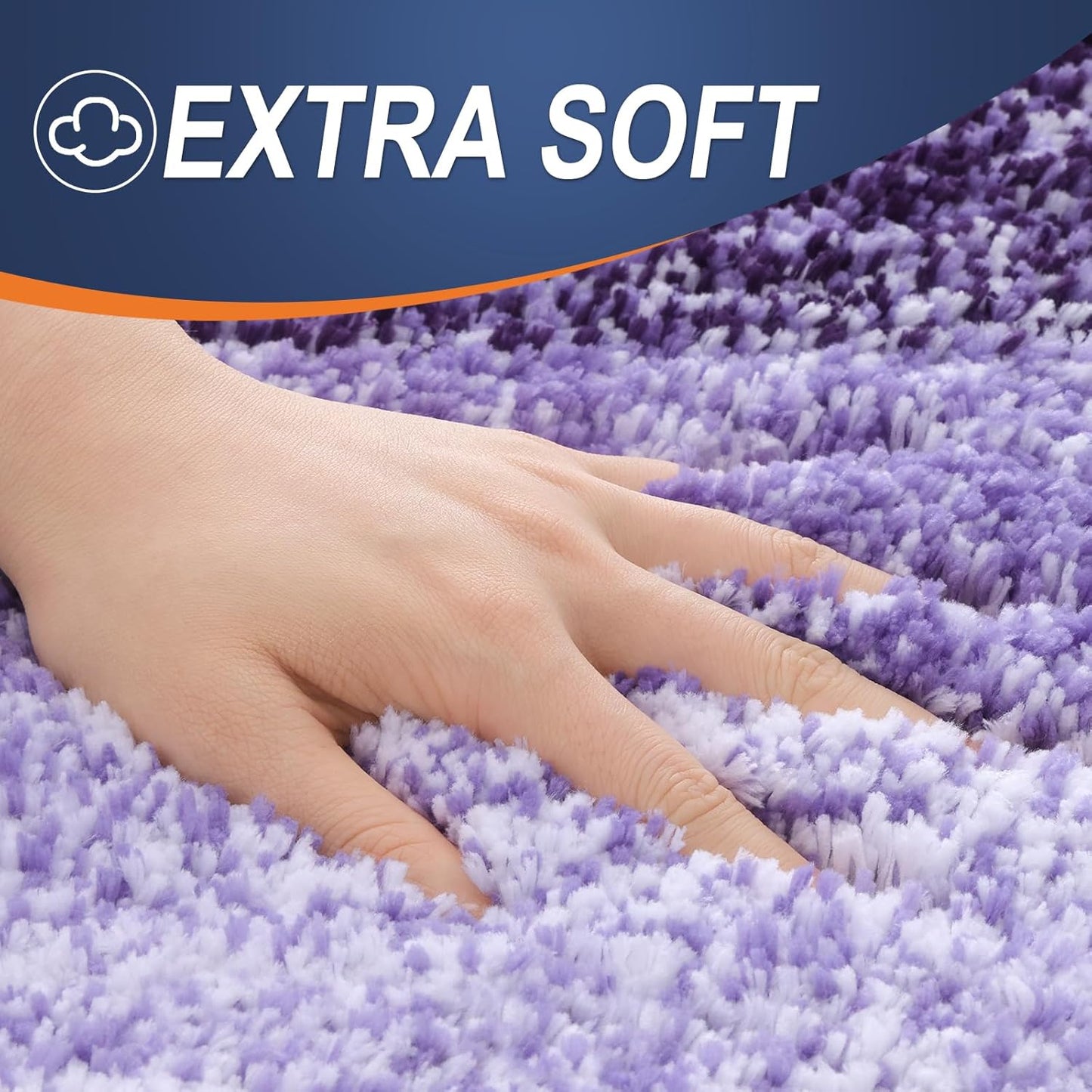 OLANLY Bathroom Rugs - Extra Soft Microfiber Mat 34x21 | Quick Dry & Machine Washable, Violet