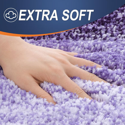 OLANLY Bathroom Rugs - Extra Soft Microfiber Mat 34x21 | Quick Dry & Machine Washable, Violet