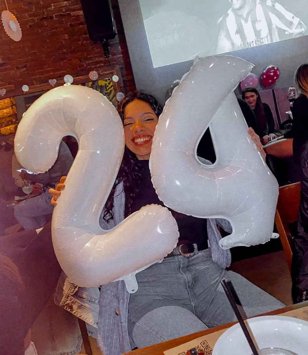 White Number 4 Balloon - 40 Inch Giant Foil Balloon for 4th Birthday Party Decorations