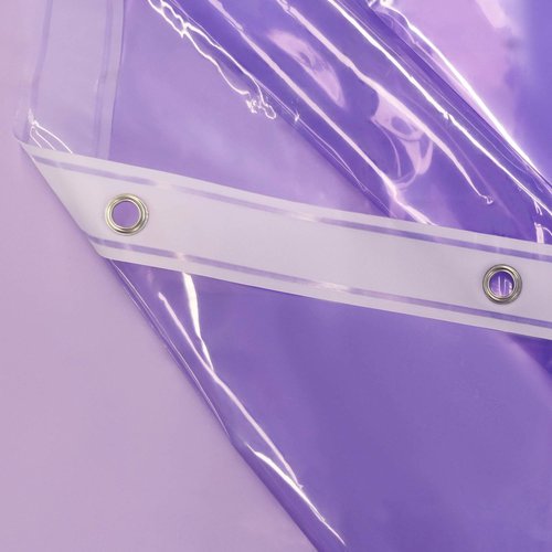 Barossa Design Clear Lavender Stall Shower Curtain Liner 36" W x 72" H - Waterproof Lightweight PEVA Plastic Shower Liner for Small Bathroom, 3 Bottom Magnets & Metal Grommets - Clear Lavender