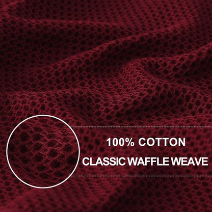 Homaxy Kitchen Dish Cloths - 100% Cotton Waffle Weave, Ultra Soft & Absorbent | 12-Pack, 12 x 12 Inches, Burgundy