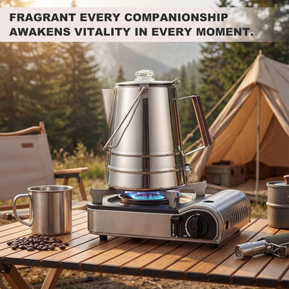 Skiennix 28-Cup Stainless Steel Percolator Coffee Pot - Large Capacity for Camping & Outdoor Use