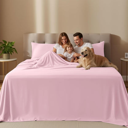 Utopia Bedding Twin Sheet Set - Soft & Breathable Microfiber, 3-Piece in Crystal Pink | Oeko Tex Certified