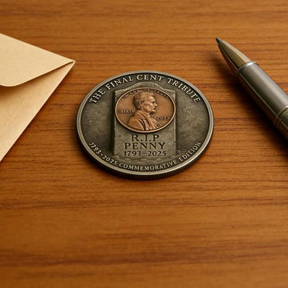 Final Cent Memorial Coin | 1909-2025 Lincoln Penny Tribute - Historical Commemorative Gift