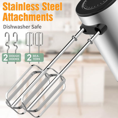 Skiennix 600W Electric Hand Mixer - Powerful 10-Speed Kitchen Mixer with Turbo | Lightweight, Includes Beaters & Dough Hooks