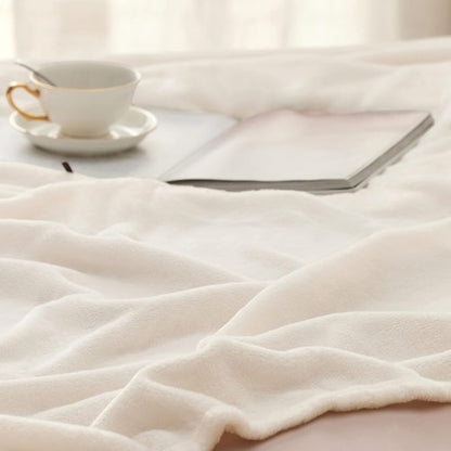 Bedsure Fleece Throw Blanket - Cozy Cream Plush Blanket for Couch | Lightweight 50x60 Inches