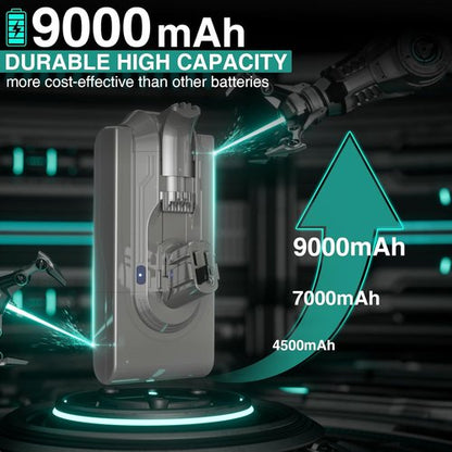 EGR V11 Battery Replacement - 9000mAh Capacity for Dyson Vacuums | Easy Click-In Installation