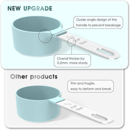 TILUCK Measuring Cups & Spoons Set - Stackable Kitchen Gadgets with Stainless Steel Handles | Black