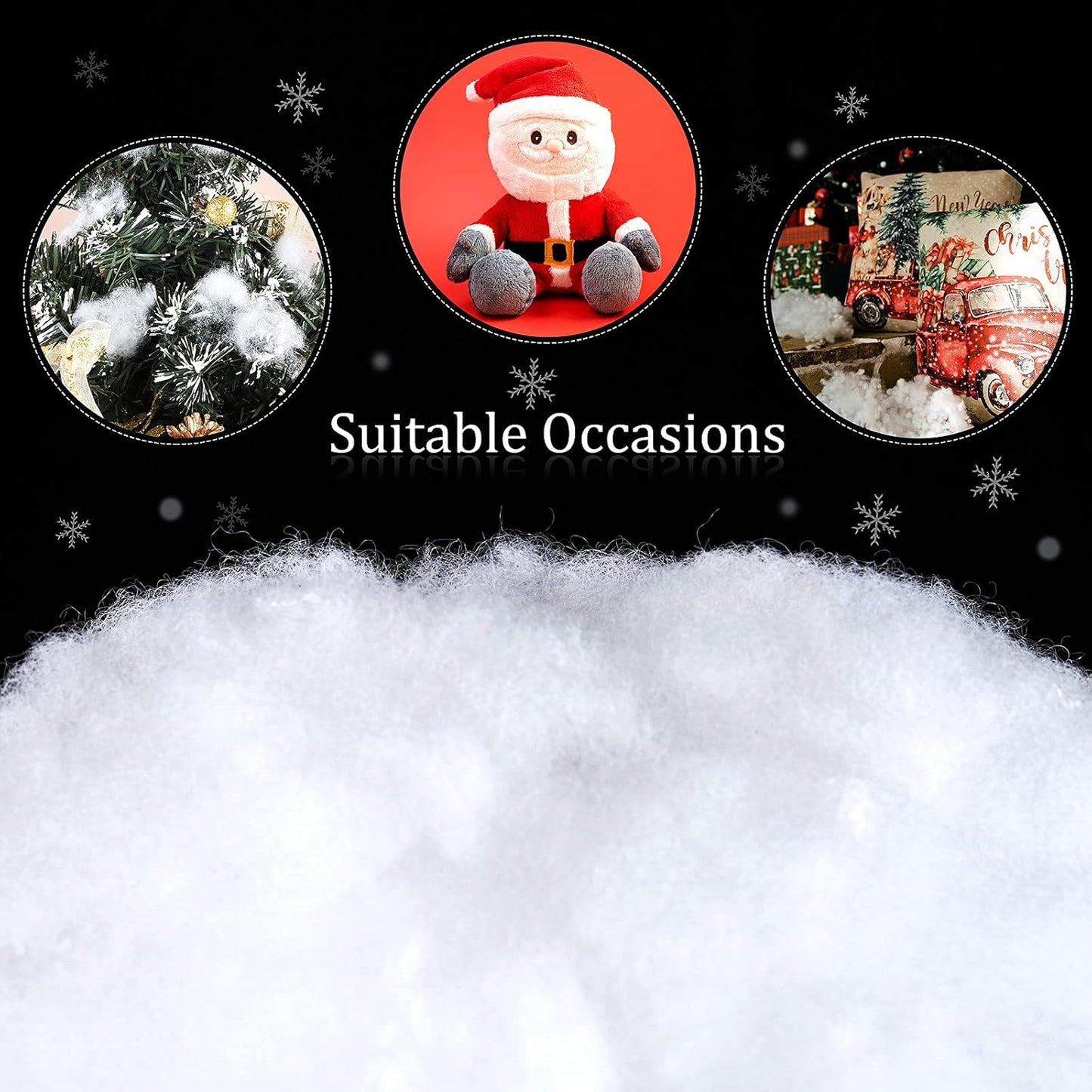 Ruisita Artificial Snow - 35.3 Ounces Fluffy Snow Fiber for Christmas Tree & Holiday Displays
