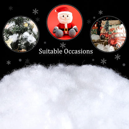 Ruisita Christmas Fake Snow Decor - Fluffy Cotton Blanket for Holiday Crafts & Decorations (2 Pack)