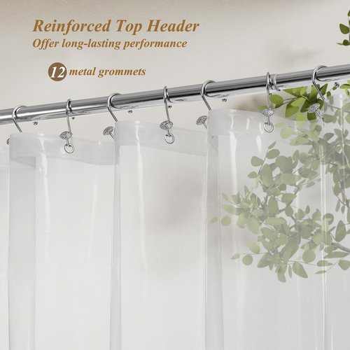 Mrs Awesome Clear Shower Curtain Liner Medium Weight - Shower Curtain Plastic with 3 Magnets for Bathroom, 71x72