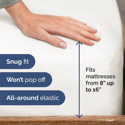 Cal King Size Sheet Set by Hotel Luxury | Comfy, Breathable & Cooling - Deep Pockets, Wrinkle-Free, Antique White