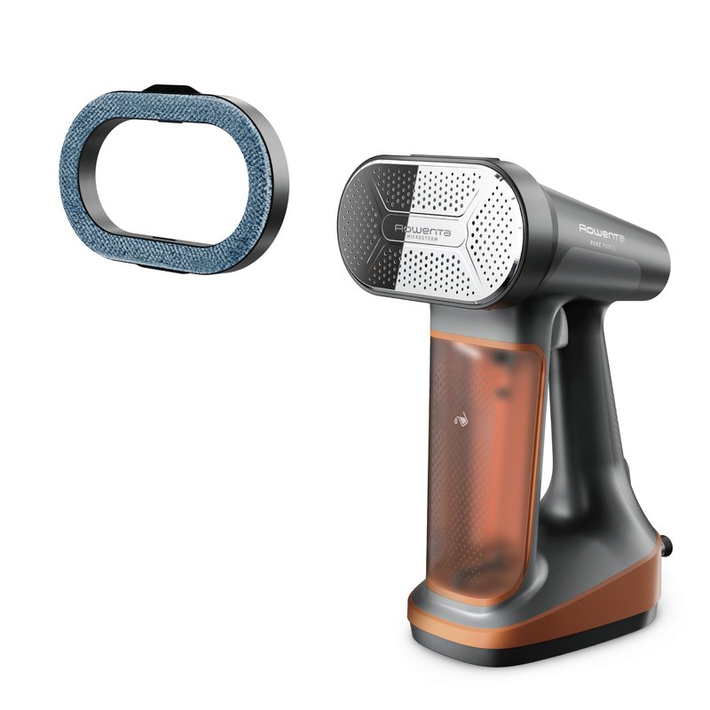 Rowenta Iron Steamer for Clothes, 3in1 Hand Held Steamers, Clothing Steamer, Ironing, Lint Remover, 7.1 Oz Tank, 1875 Watts, Auto-Off, Black & Copper, DR8855