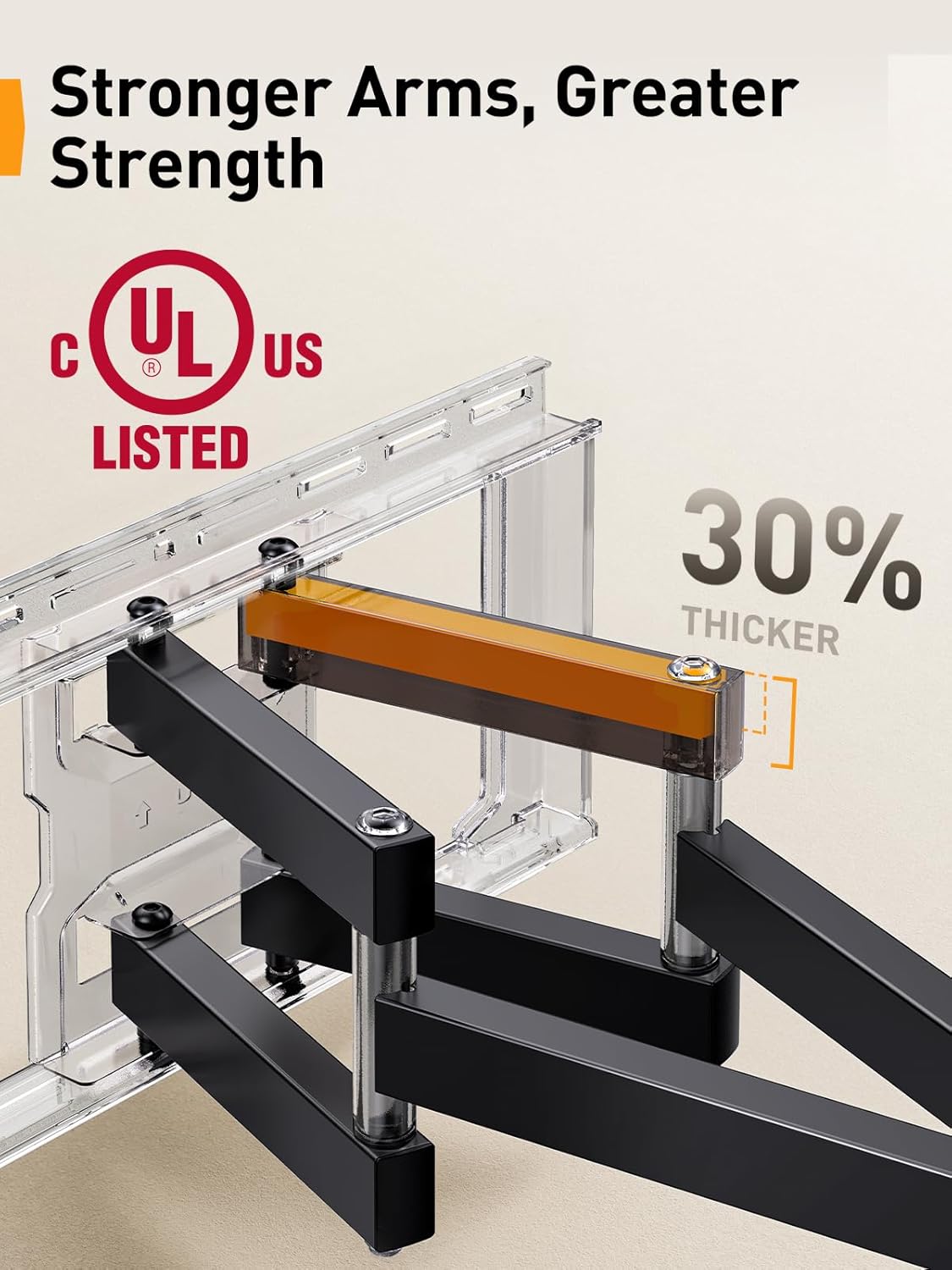 Perlegear Full Motion TV Wall Mount - Heavy Duty for 42-90" TVs Up to 132lbs | Tool-Free Tilt & Swivel