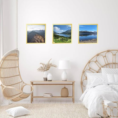 JCJMY 8x8 Gold Picture Frame - Versatile Wall & Tabletop Display | Durable Shatter-Resistant Plexiglass