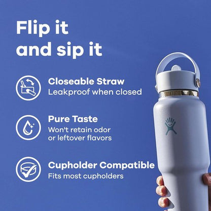 Hydro Flask Travel Water Bottle - Insulated Stainless Steel - Leakproof 32 Oz in Surf Blue